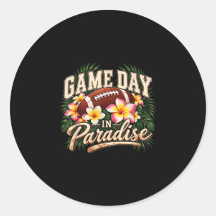 Sticker Rond Jour de match au paradis football tropical