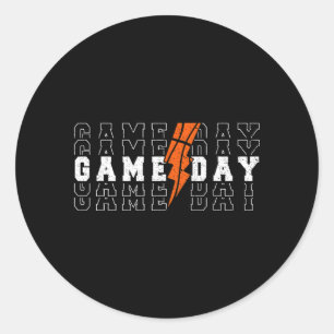 Sticker Rond Jour de match Baseball Foudre Sport Joueur Entraîn