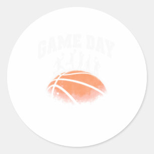 Sticker Rond Jour de match de basket-ball vintage