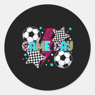 Sticker Rond Jour de match de football Préparatifs de match de