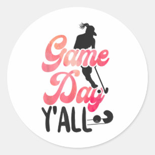 Sticker Rond Jour de match de hockey sur gazon les amis