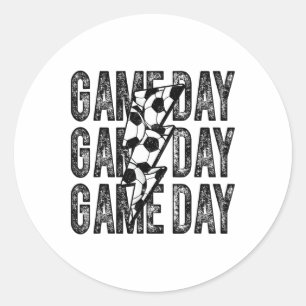 Sticker Rond Jour de Match Football Éclair de Football Maman Pa