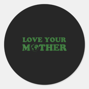 Sticker Rond Jour de mère vintage écologique amour