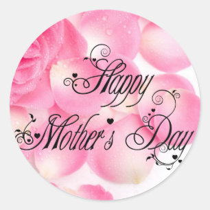 Sticker Rond Jour de mères heureux