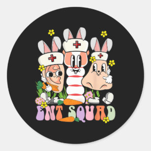 Sticker Rond Jour de Pâques Otolaryngologie Ent Docteur Infirmi