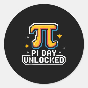 Sticker Rond Jour de Pi 14 Mars Math Nerd Tarte Nourriture Cade