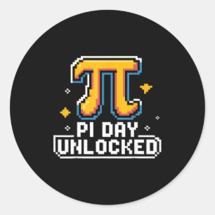 Sticker Rond Jour de Pi 14 Mars Math Nerd Tarte Nourriture Cade