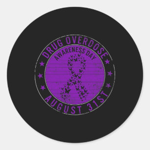 Sticker Rond Jour de sensibilisation à la surdose de drogue 31