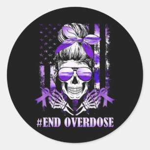 Sticker Rond Jour de sensibilisation à l'overdose États-Unis Dr
