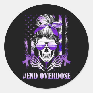 Sticker Rond Jour de sensibilisation à l'overdose États-Unis Dr