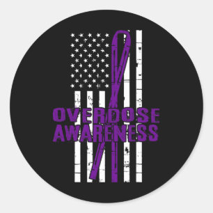 Sticker Rond Jour de sensibilisation aux surdoses Famille contr