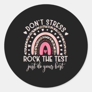 Sticker Rond Jour de test amusant Retro Boho Rainbow Day Motiva