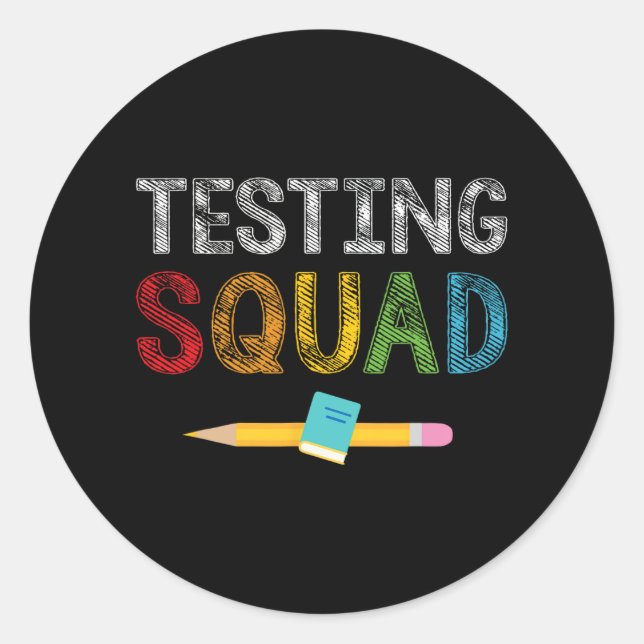 Sticker Rond Jour de test du costume de Squad Étudiant enseigna (Devant)