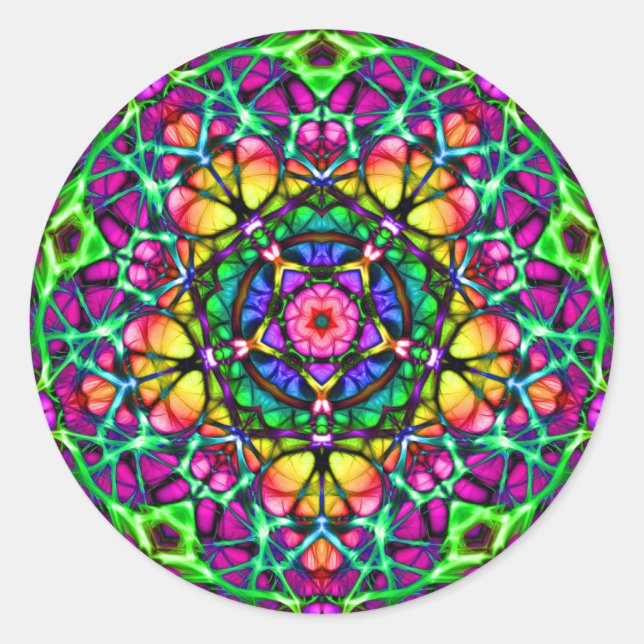 Sticker Rond Jour Délice Kaleidoscope Mandala (Devant)