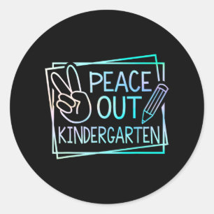 Sticker Rond Jour Dernier De L'École Jour De L'Été Pause 2