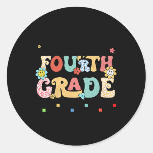 Sticker Rond Jour Dernier Rétro De Quatrièmement Enfants Âgés Â