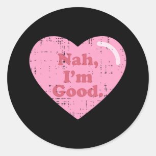 Sticker Rond Jour des anti-Valentines Un Coeur de Conscience Un