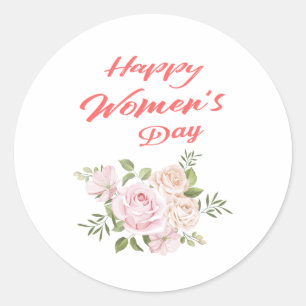 Sticker Rond jour des femmes heureux blanc