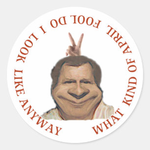 Sticker Rond Jour des fous d'avril