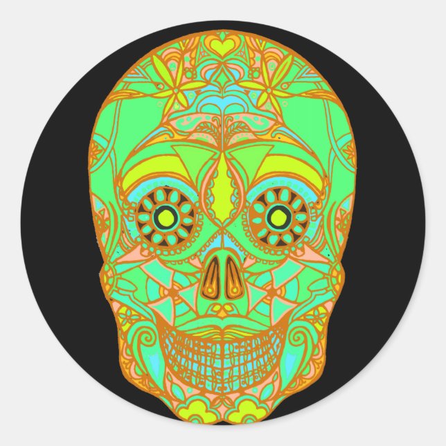 Sticker Rond Jour des morts 1 (Devant)