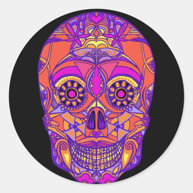 Sticker Rond Jour des morts 2 (Devant)