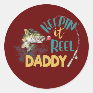 Sticker Rond Jour des Pères Pêche Pêche Fête des Pères