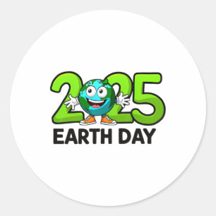 Sticker Rond Jour des terres 2025 Jour des terres amusant Anniv