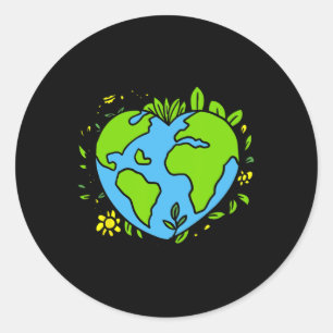 Sticker Rond Jour des terres Chemise Mignonne Jour des terres H