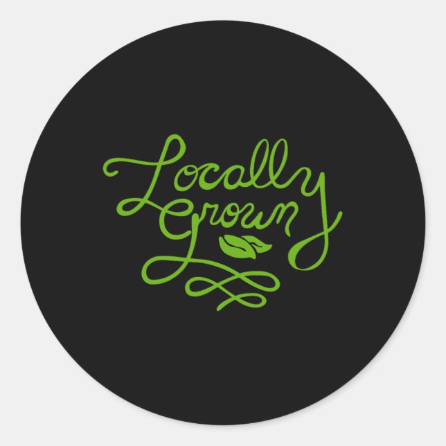 Sticker Rond Jour des terres cultivé localement (Devant)