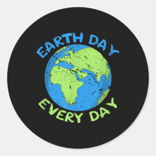 Sticker Rond Jour des terres d'anniversaire de la planète Jour