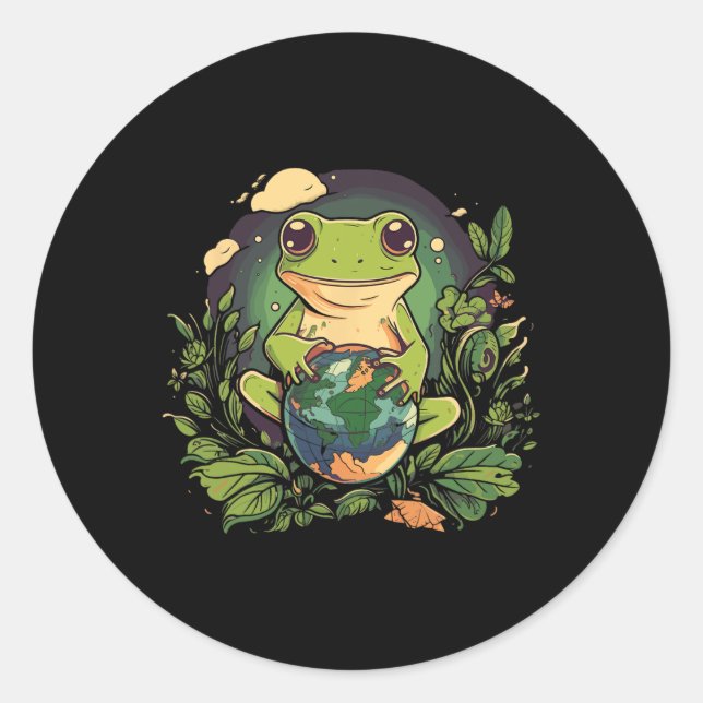 Sticker Rond Jour des terres de grenouille (Devant)