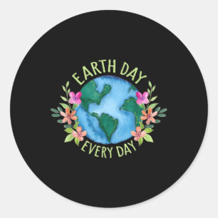 Sticker Rond Jour des terres de jour Rétro De l'environnement C