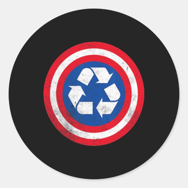 Sticker Rond Jour des terres de recyclage du capitaine 1 (Devant)
