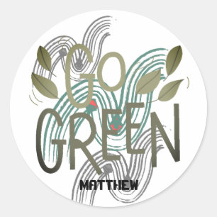 Sticker Rond jour des terres, devenez écolo, art simple et élég