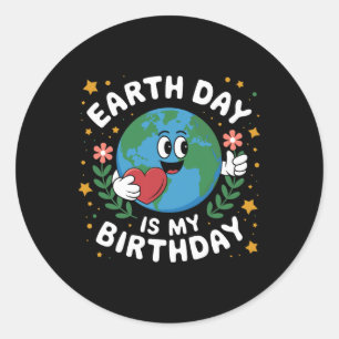 Sticker Rond Jour des terres est mon anniversaire avril 22nd Na