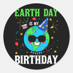 Sticker Rond Jour des terres Est Mon Anniversaire Monde De l'en