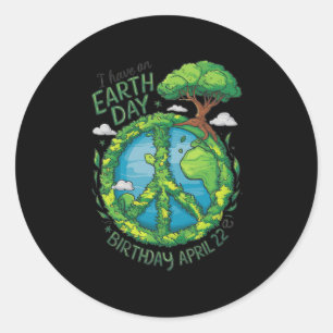 Sticker Rond Jour des terres Est Mon Anniversaire Pro Environme