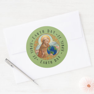 Sticker rond jour des terres et Saint François d'A
