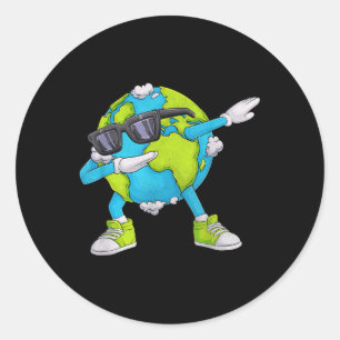 Sticker Rond Jour des terres Funny Dab Dabbing Jour des terres