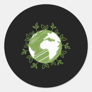 Sticker Rond Jour des terres Globe Plantes De l'environnement P