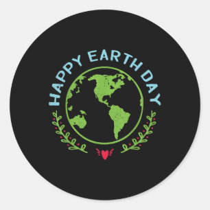 Sticker Rond Jour des terres heureux 2021