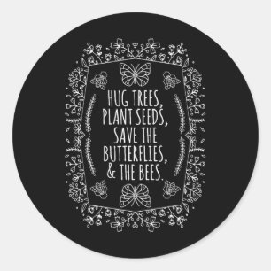 Sticker Rond Jour des terres Hug Arbres Graines Abeilles Plante