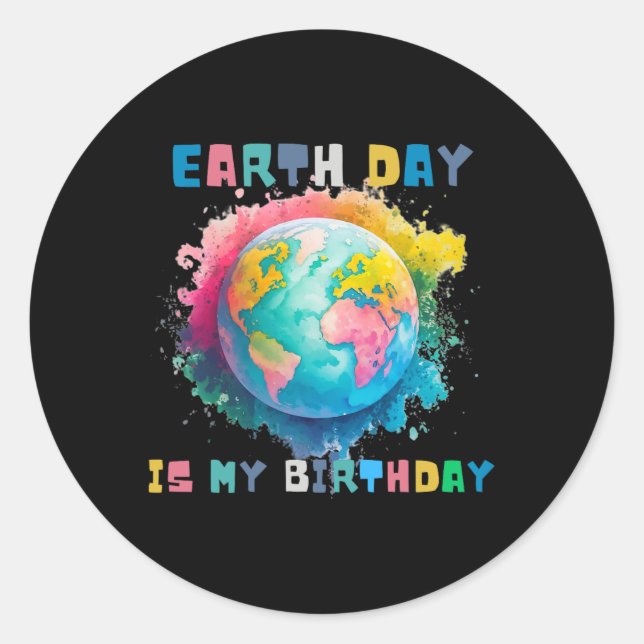 Sticker Rond Jour des terres mignon (Devant)