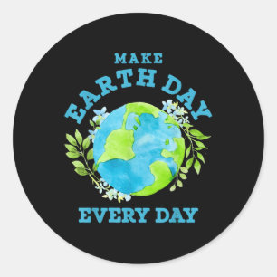 Sticker Rond Jour des terres Planète Chaque Jour Environnement