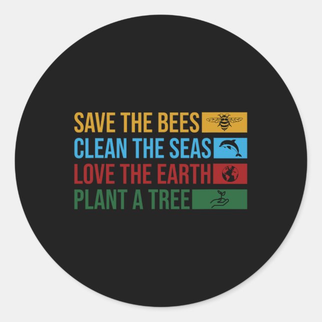 Sticker Rond Jour des terres Planète Science De l'environnement (Devant)
