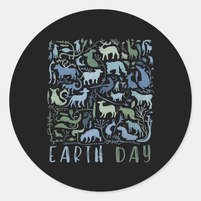 Sticker Rond Jour des terres Pour Enfants (Devant)