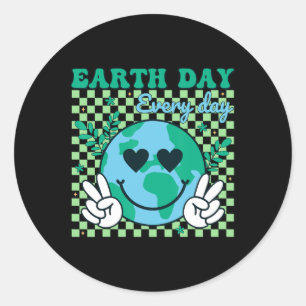 Sticker Rond Jour des terres Quotidien Environnement Enfants Fi