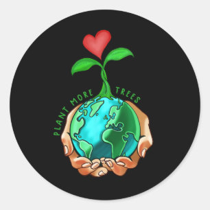 Sticker Rond Jour des terres Quotidien Plante Plus d'arbres Sau