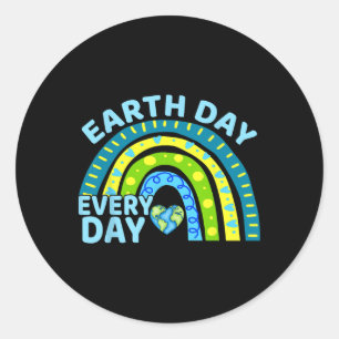 Sticker Rond Jour des terres quotidien Rainbow Design Jour des