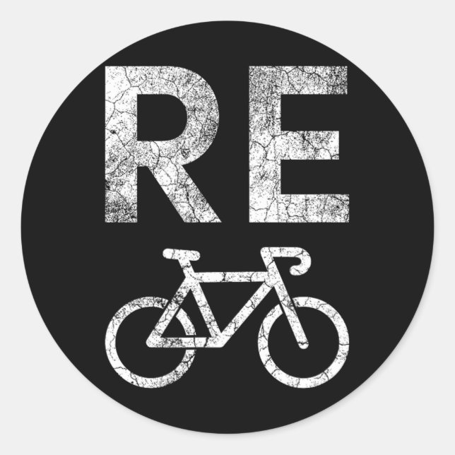 Sticker Rond Jour des terres Recycle Bicyclette Pun (Devant)